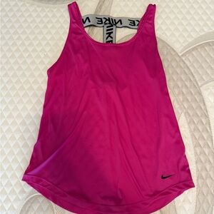 Nike Women's Hot Pink Performance Tank with Branded Racerback